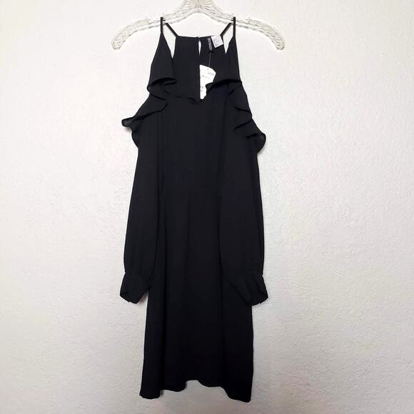 NEW H&M Long Slv Cold Shoulder Dress - 4 - Picture 2 of 8